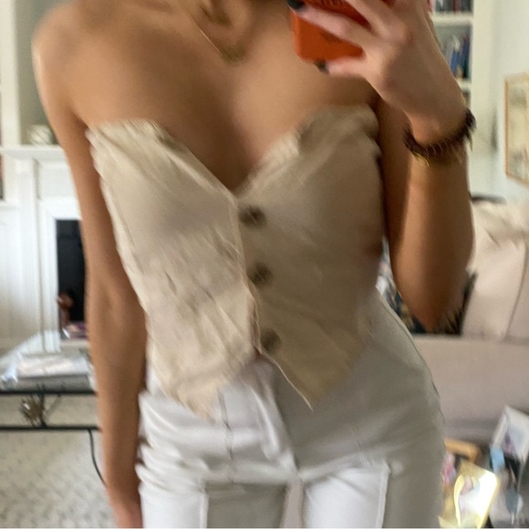 free people button up strapless vest top xs - Picture 4 of 5